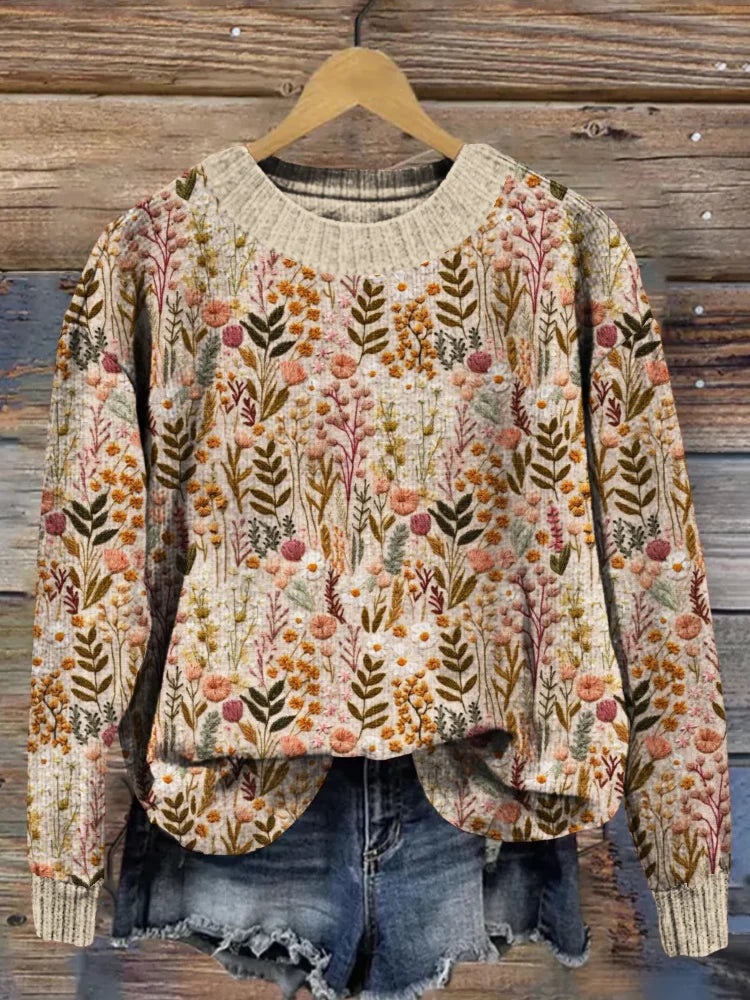 Velvet⢠| Trui met Geborduurde Bloemen